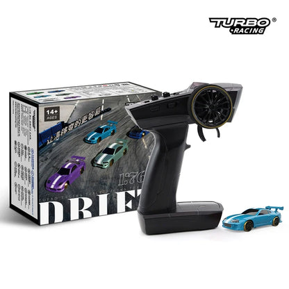 Turbo Racing 1:76 RC Auto C64 C63 Drift RC Auto mit Gyro C71 C72 C73 C74 C75 Flach lauf Fernbedienung Spielzeug für Kinder und Erwachsene