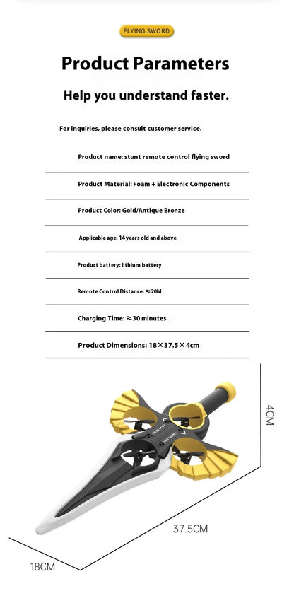 Ferngesteuertes fliegendes Schwert, ferngesteuertes Stunt-Flugschwert, neues ferngesteuertes ferngesteuertes Flugzeug, 360-Grad-Geste, ferngesteuertes Schwert