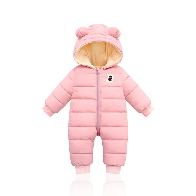 Winter Baby Neugeborenen Plus Samt Overalls Kleidung Säuglings Jungen Mädchen Warme Starke Overall Mit Kapuze Outfits Unten Baumwolle kinder Strampler