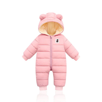 Winter Baby Neugeborenen Plus Samt Overalls Kleidung Säuglings Jungen Mädchen Warme Starke Overall Mit Kapuze Outfits Unten Baumwolle kinder Strampler