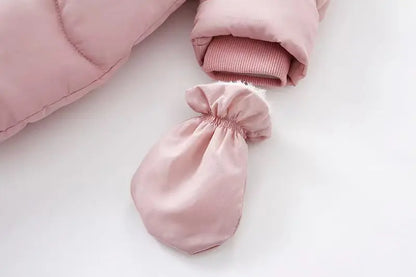 Winter Baby Strampler Einfarbig Cartoon Overall Integrierte Fleece Thermische Overalls Neugeborenen Babys Verdickt Outdoor Schnee Anzug