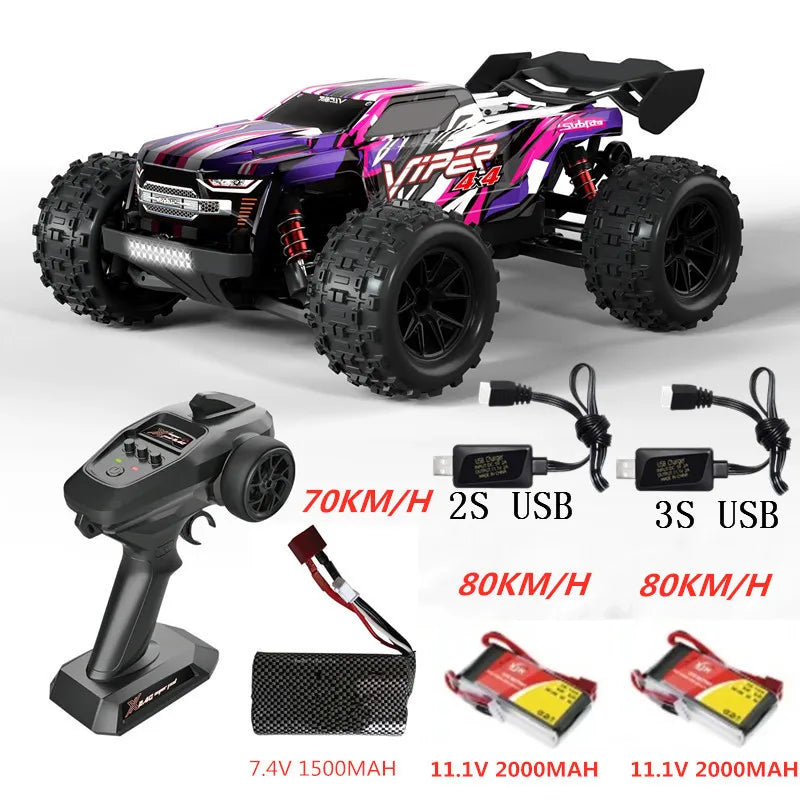 Professioneller 1:16 80 km/h bürstenloser RC-Rennwagen mit 3S-Batterie 2,4 G 1:16 4WD RC-Auto Off-Road ClimbingTruck Hochgeschwindigkeitsmodell