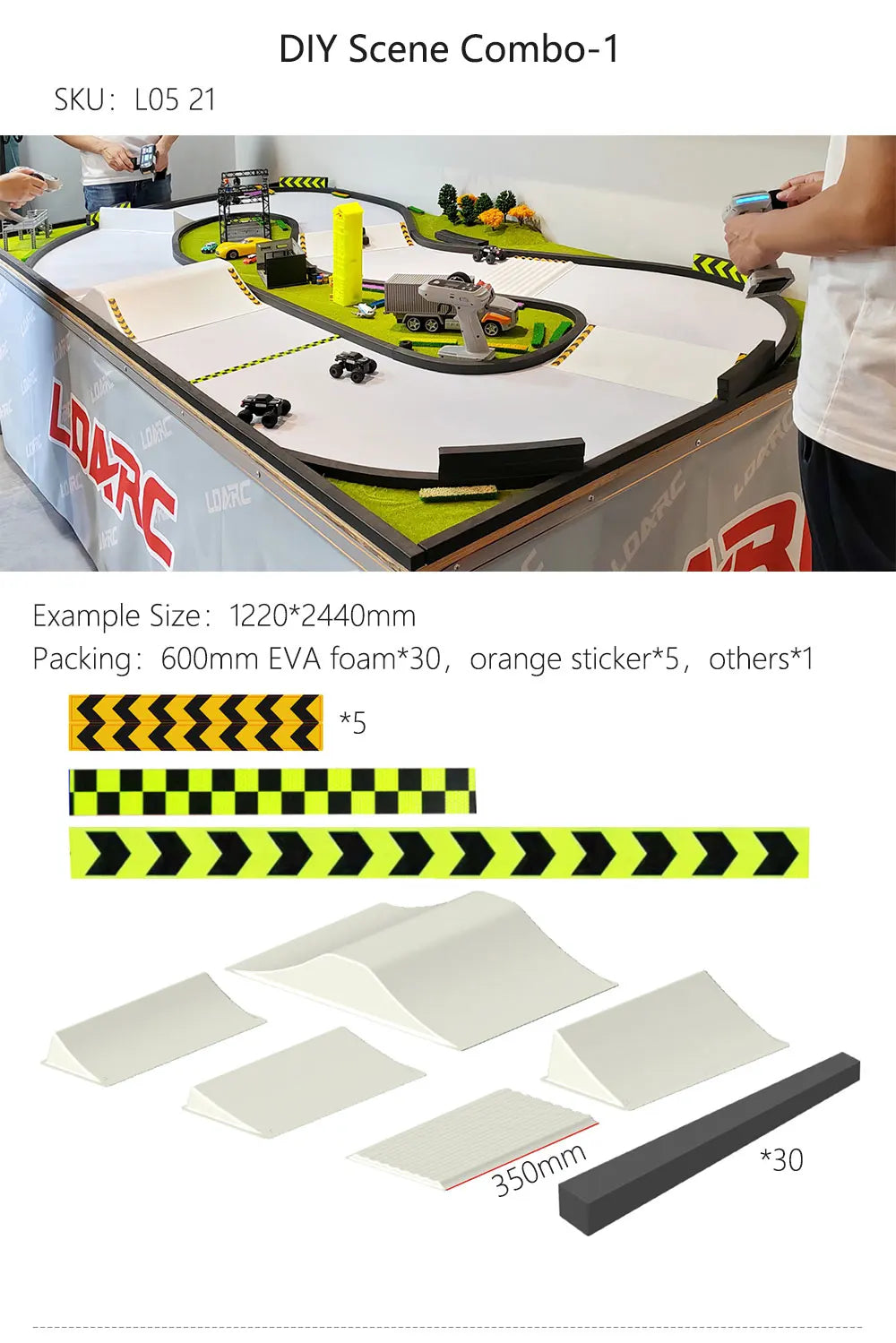 LDARC Teile Karosserie Reifen Handtasche Rampe DIY Szene Combo für M58 1/58 RC MINI Modell Auto Modifikation Zubehör