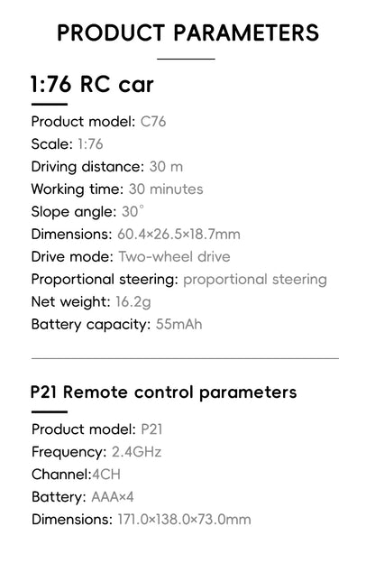 Turbo Racing 1/76 C76 Flat Running Racing MINI RTR Fernbedienung Modell On-road Auto Desktop Spielzeug für Erwachsene kinder Spielzeug
