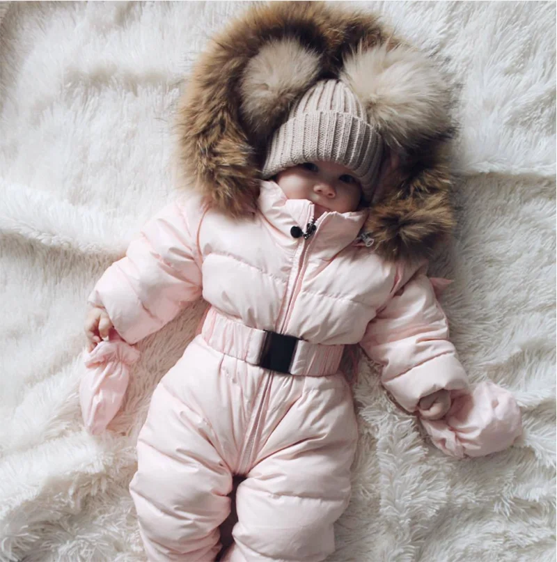 Winterkleidung Säugling Baby Schneeanzug Junge Mädchen Strampler Jacke Kapuzenoverall Warmer dicker Mantel Outfit Kinder Oberbekleidung Säuglingskleidung