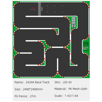 LDARC Tragbare Gummimatte für Rennstrecke, 160 x 90 mm, 120 x 60 mm, 240 x 120 mm, 240 x 240 mm, RC 1/76 1/64 1/58 Mini-Auto-Track-Rennzubehör