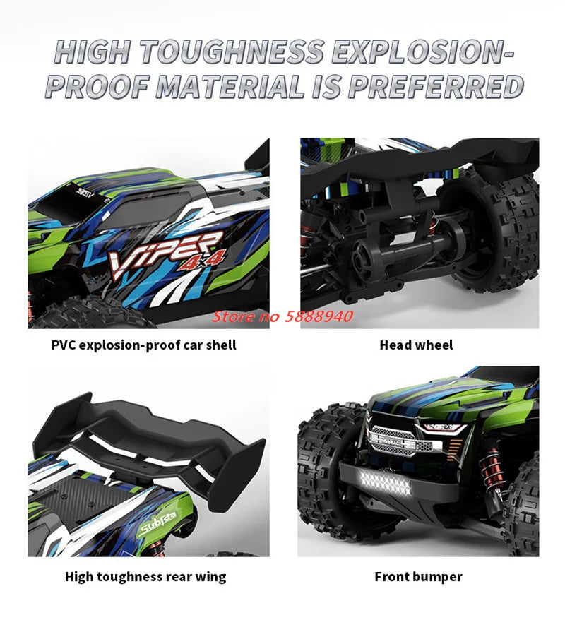 Professioneller 1:16 80 km/h bürstenloser RC-Rennwagen mit 3S-Batterie 2,4 G 1:16 4WD RC-Auto Off-Road ClimbingTruck Hochgeschwindigkeitsmodell