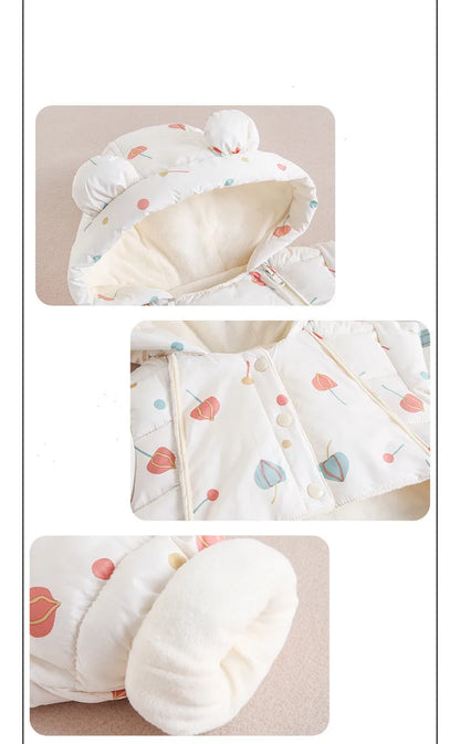 2023 Winter warmes Neugeborenes 3m 6m 9m 12m 18m 24m Kleinkind Kinder plus Samt Overall Muster dicke Jungen Mädchen Stram pler mit Schuhen