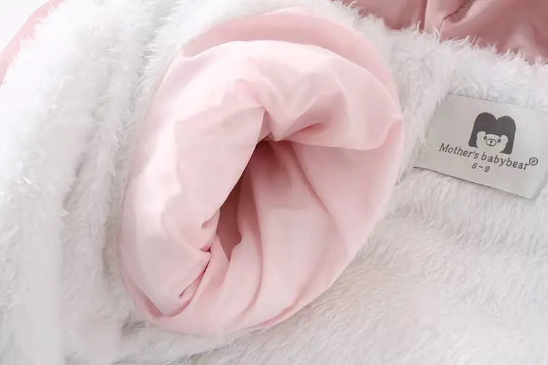 Winter Baby Strampler Einfarbig Cartoon Overall Integrierte Fleece Thermische Overalls Neugeborenen Babys Verdickt Outdoor Schnee Anzug