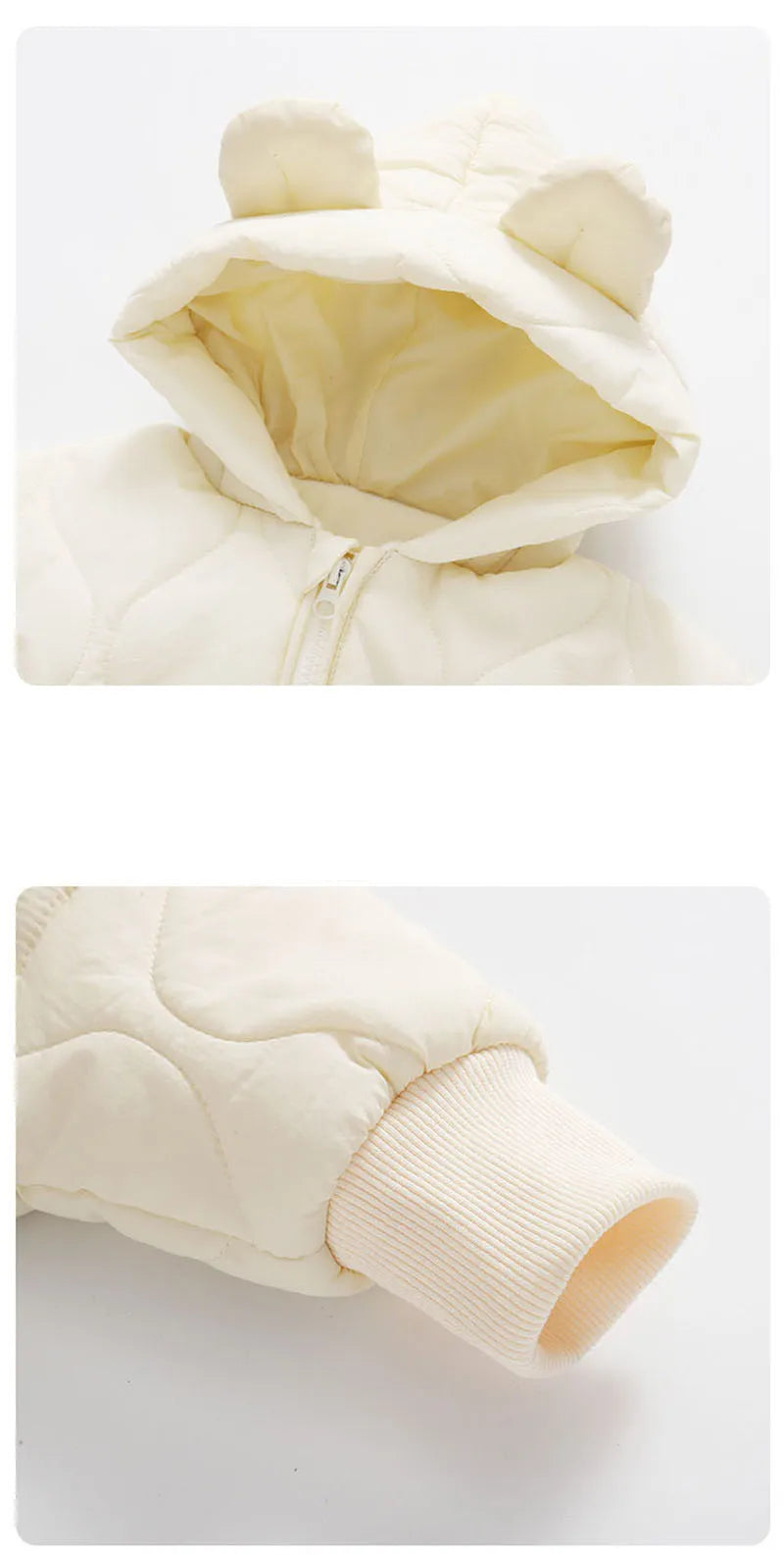    Winter Baby Outwear Kleidung Pelz Futter Warme Kleinkind Mädchen Jungen Strampler Cartoon Bär Infant Overall