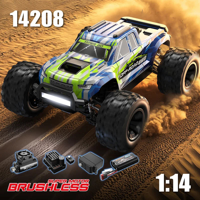 MJX HYPER GO 1/14 Neues bürstenloses 14207 14208 ferngesteuertes Auto Hochgeschwindigkeits-Monstertruck Geländewagen Kletterauto RTR Spielzeug