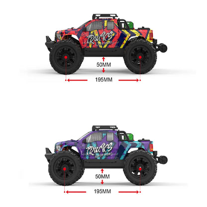 JIUSI PT14R MT14R 1/14 RC Rennwagen 3S Batterie 4WD 80 km/h Bürstenloser Motor 2,4G Fernbedienung 35C Hochgeschwindigkeits-Offroad-RC-Truck