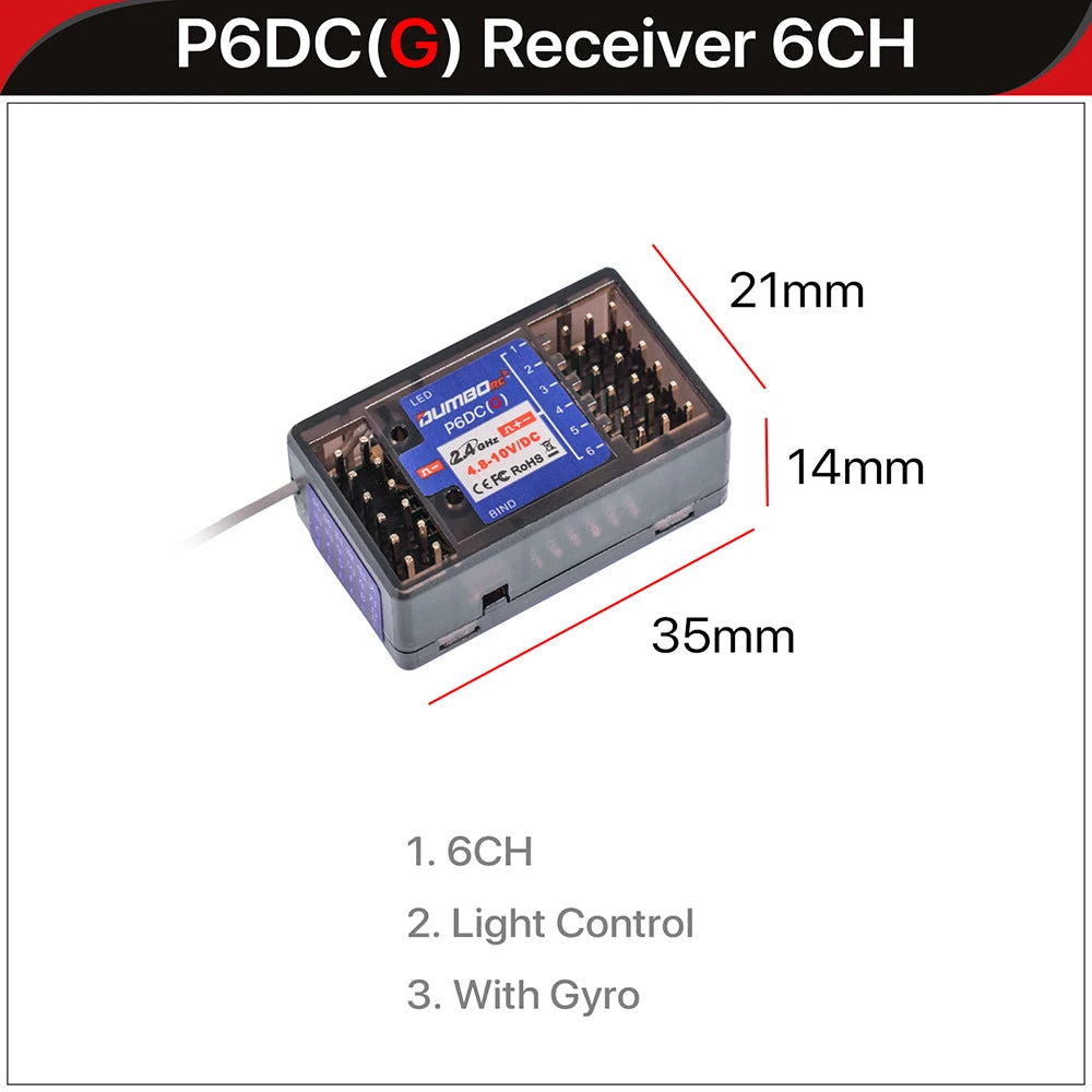 DUMBORC 2,4G 10CH Digital Radio Fernbedienung DDF-350 Sender mit Empfänger für RC Auto Boot Tank LCD FHSS System