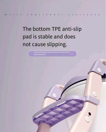 3-in-1 Kids Toilet Training Seat, Multifunctional Step Stool for Children, Foldable Step Stool with Non-Slip Footrest - Adjustable Height, Durable Plastic, Space-Saving Design, Neutral Color, Safe Grip Handle, Ideal for Home