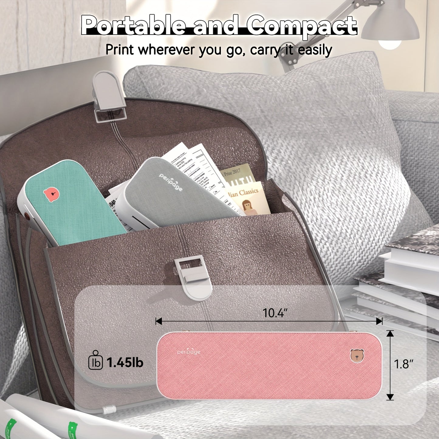 PeriPage mobiler Thermodrucker – Kabellos, Tintlos, geeignet für Dokumente Versandetiketten uvm.!