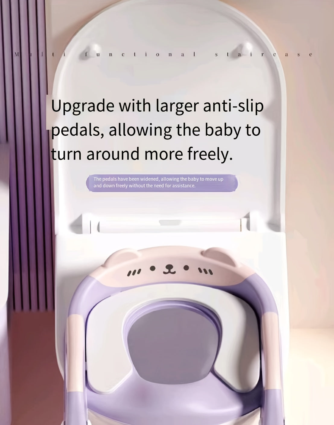 3-in-1 Kids Toilet Training Seat, Multifunctional Step Stool for Children, Foldable Step Stool with Non-Slip Footrest - Adjustable Height, Durable Plastic, Space-Saving Design, Neutral Color, Safe Grip Handle, Ideal for Home