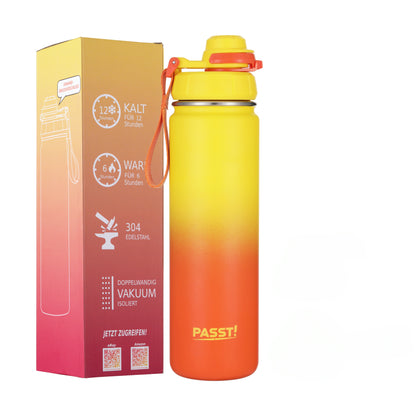 Isolierflasche Einhand-Druckverschluss Edelstahl PASST!