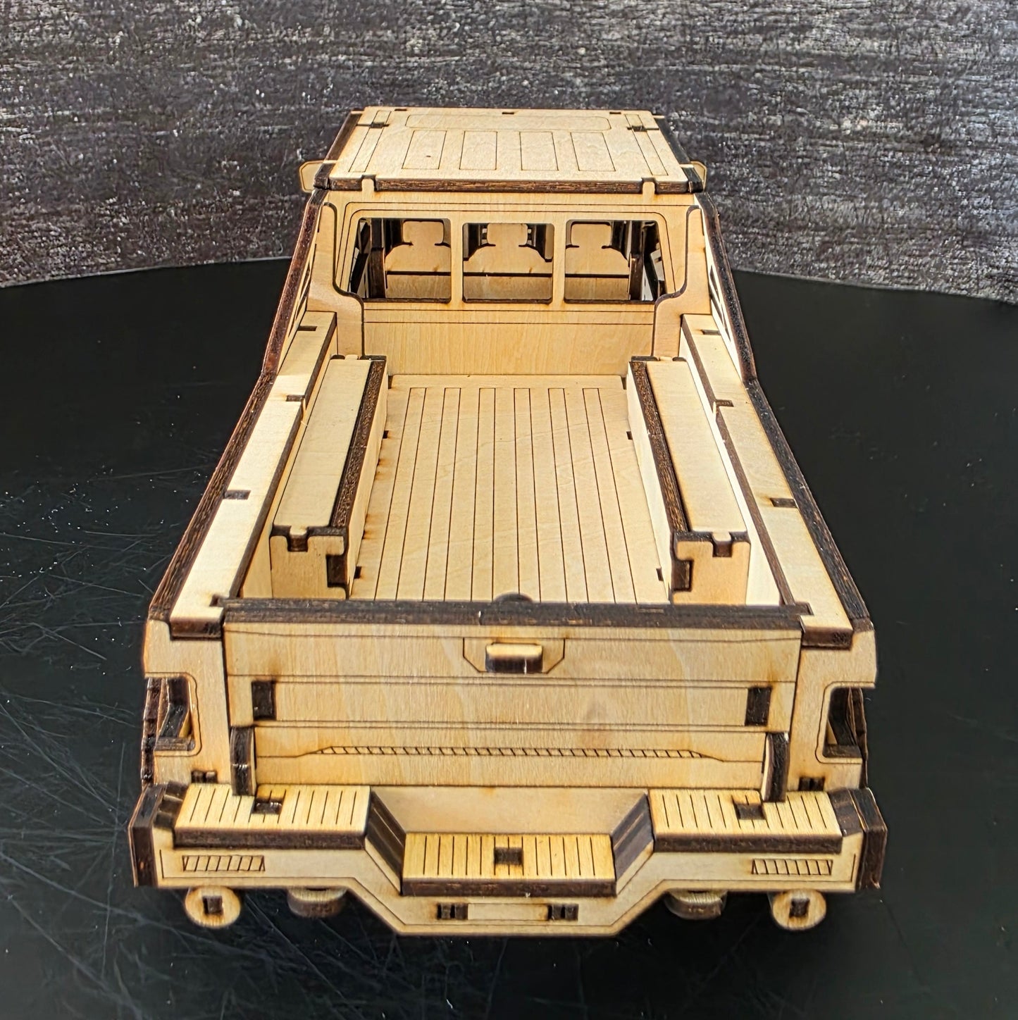 PASST! Pickup-Modell: 6x6 Mechanischer Holz-Pickup-Bausatz