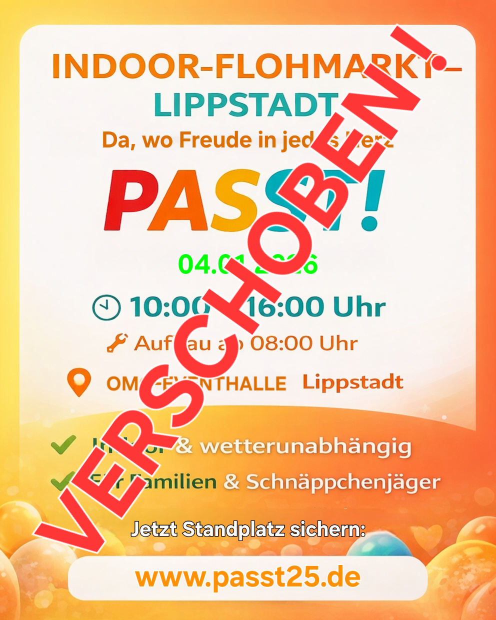 Standbuchung – Indoor-Flohmarkt – Lippstadt