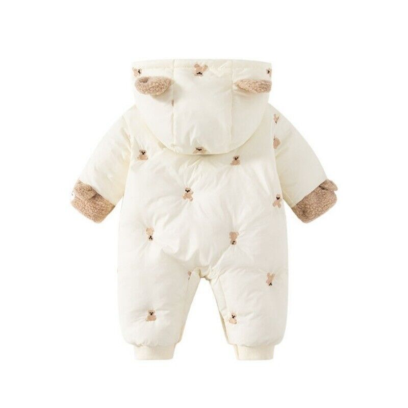 Baby Winterjacke Schneeanzug Overall mit Kapuze, Strampler Jungen Mädchen Langar