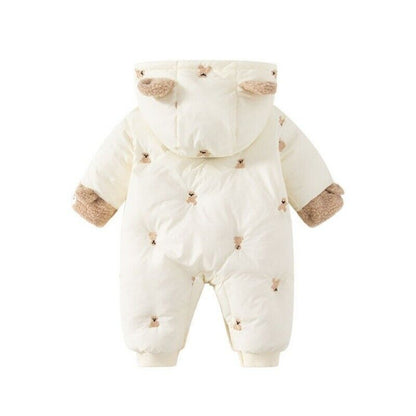 Baby Winterjacke Schneeanzug Overall mit Kapuze, Strampler Jungen Mädchen Langar