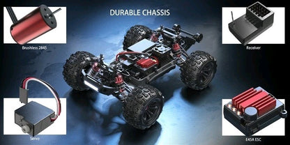 Amewi Hyper GO 16208 Monster Truck Brushless 4WD 1:16 RTR Blau/Weiß 2s Lipo Akku
